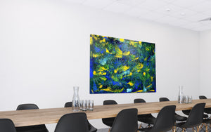 Native Forest 121.8 cm x 182.8 cm Green Blue Textured Abstract Painting