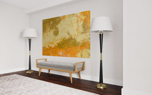 Blooming Yellow 121.8 cm x 182.8 cm Yellow Textured Abstract Painting by Joanne Daniel