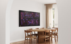 Violet Lights 91 cm x 182 cm Purple Textured Abstract Painting by Joanne Daniel