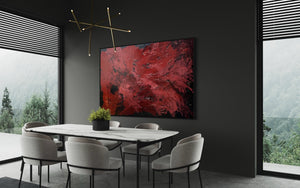 Burgundy Rush 121.8 cm x 182.8 cm Burgundy Textured Abstract Painting
