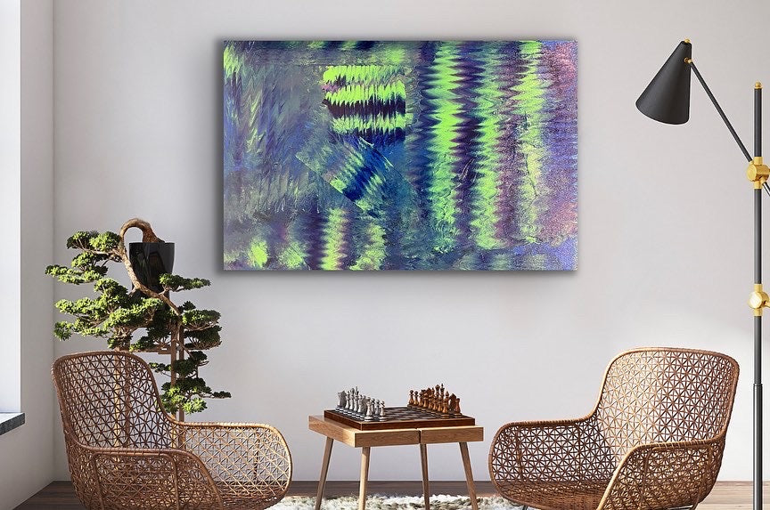 Colour Waves Number 1 (61 cm x 91 cm)Textured Abstract Painting by Joanne Daniel
