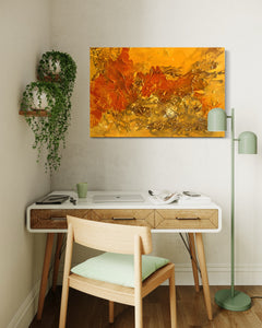 Burnt Desert 93 cm x  61 cm Orange Textured Abstract Painting