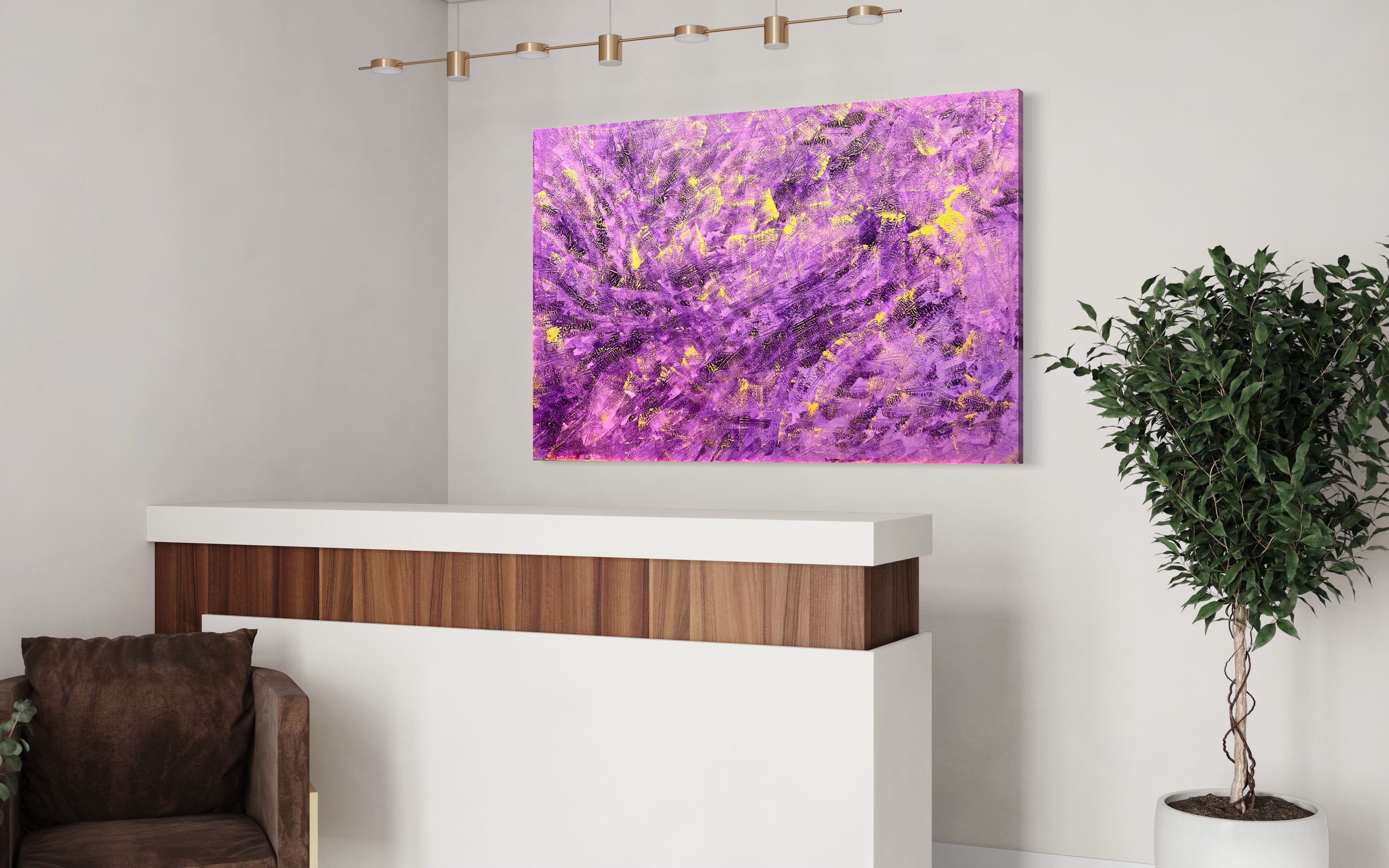 Lavendar Dioazine 121.8 cm x 182.8 cm Purple Textured Abstract Painting