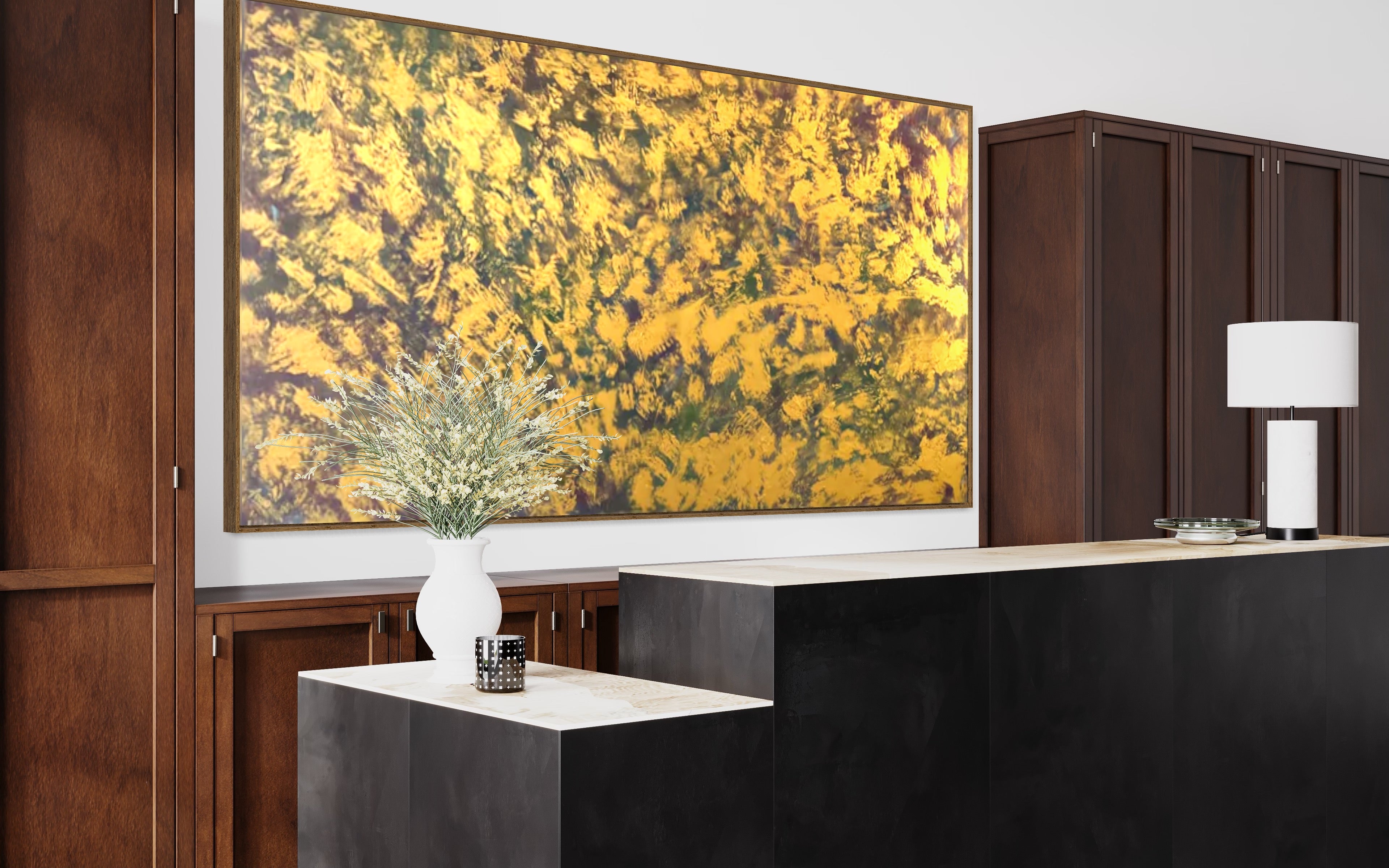 Golden Universe 120 cm x 240 cm Gold Textured Abstract Painting by Joanne Daniel