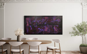 Violet Lights 91 cm x 182 cm Purple Textured Abstract Painting by Joanne Daniel