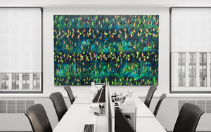 Blooming Green 121.8 cm x 182.8 cm Green Textured Abstract Painting by Joanne Daniel