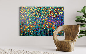 Spring Garden 121.8 cm x 182.8 cm Blue Textured Abstract Painting by Joanne Daniel