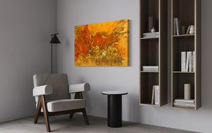 Burnt Desert 93 cm x  61 cm Orange Textured Abstract Painting