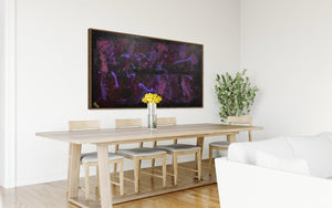 Violet Lights 91 cm x 182 cm Purple Textured Abstract Painting by Joanne Daniel