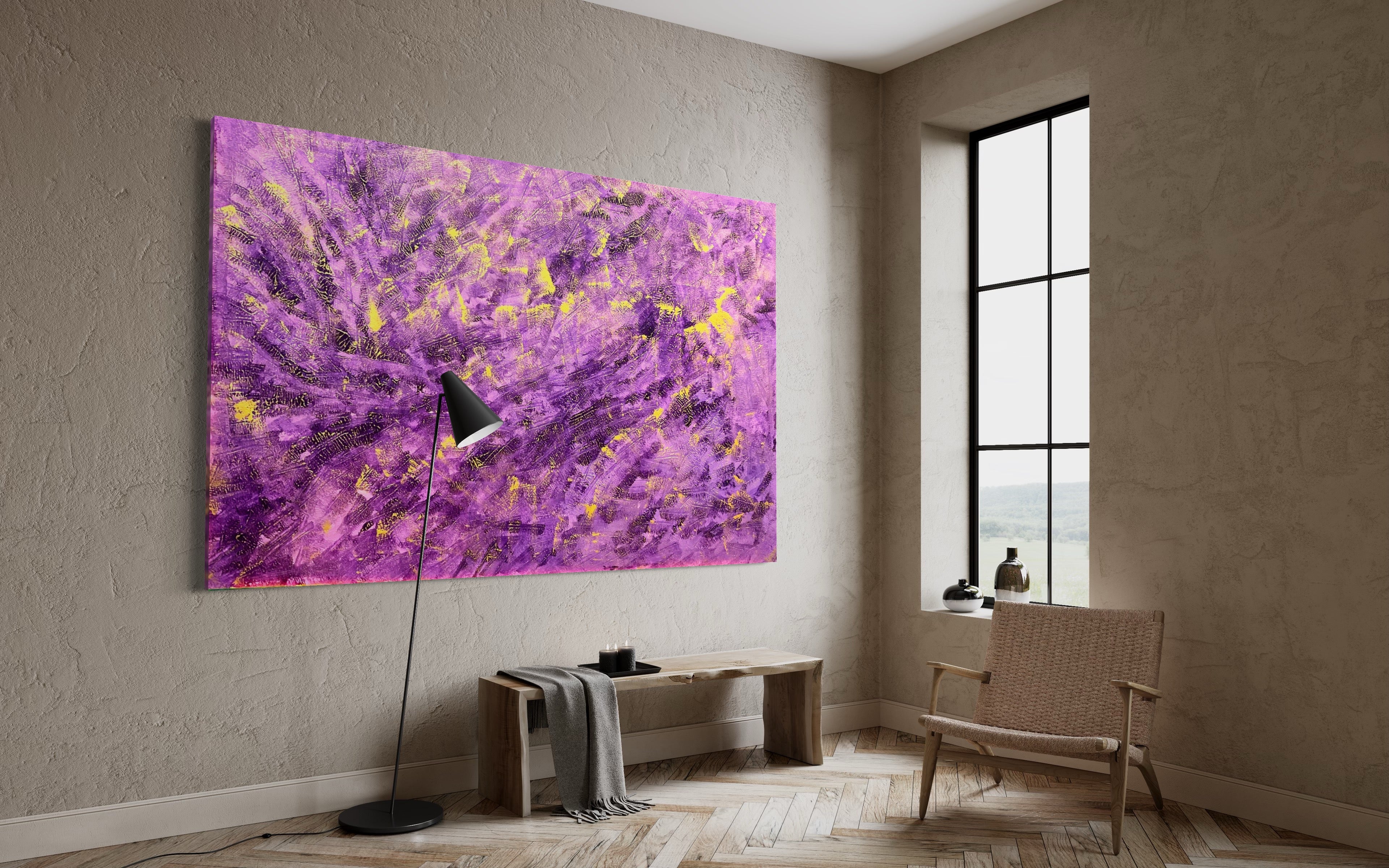 Lavendar Dioazine 121.8 cm x 182.8 cm Purple Textured Abstract Painting