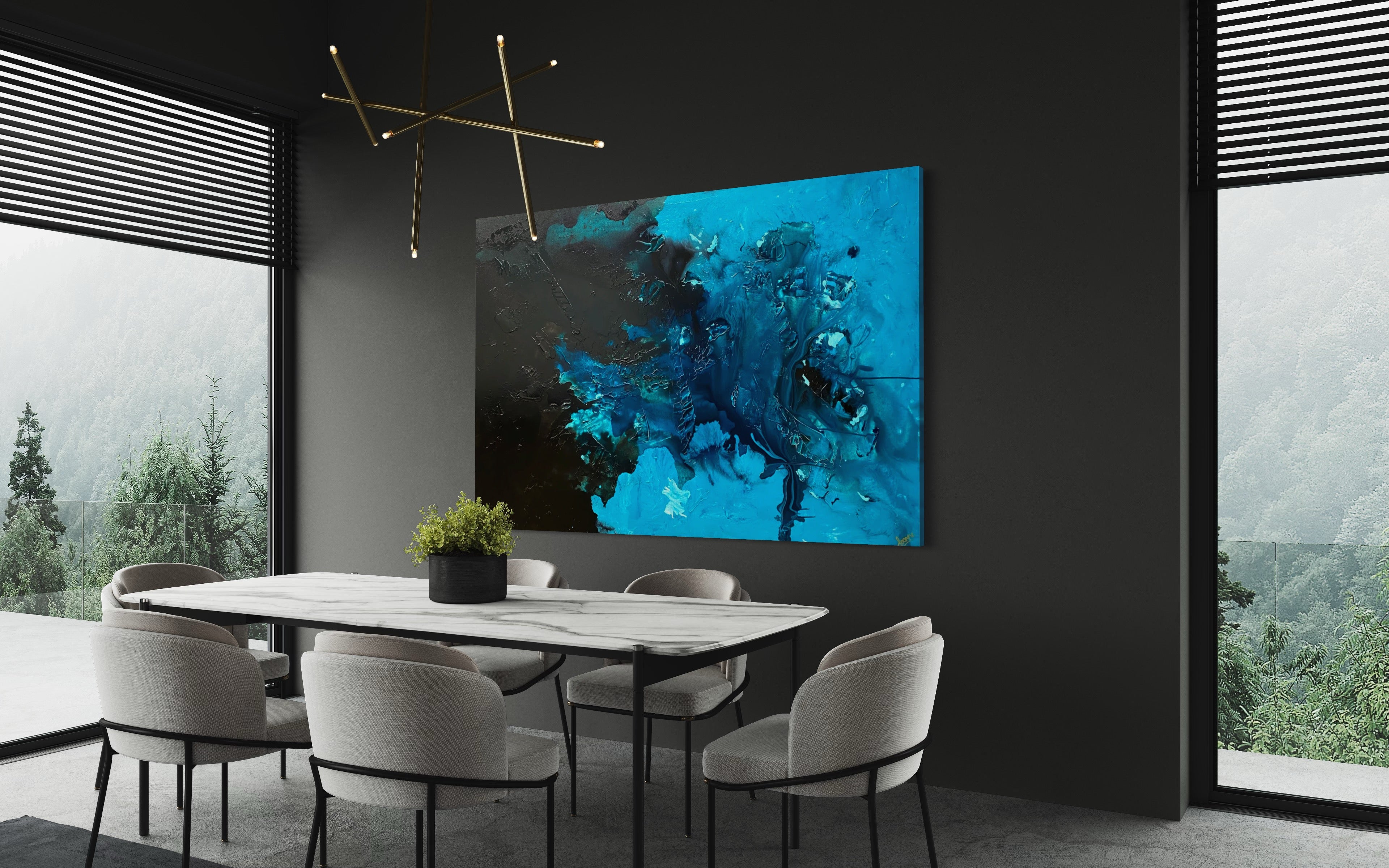 Deep Southern Ocean 121.8 cm x 182.8 cm Light Blue Textured Abstract Painting