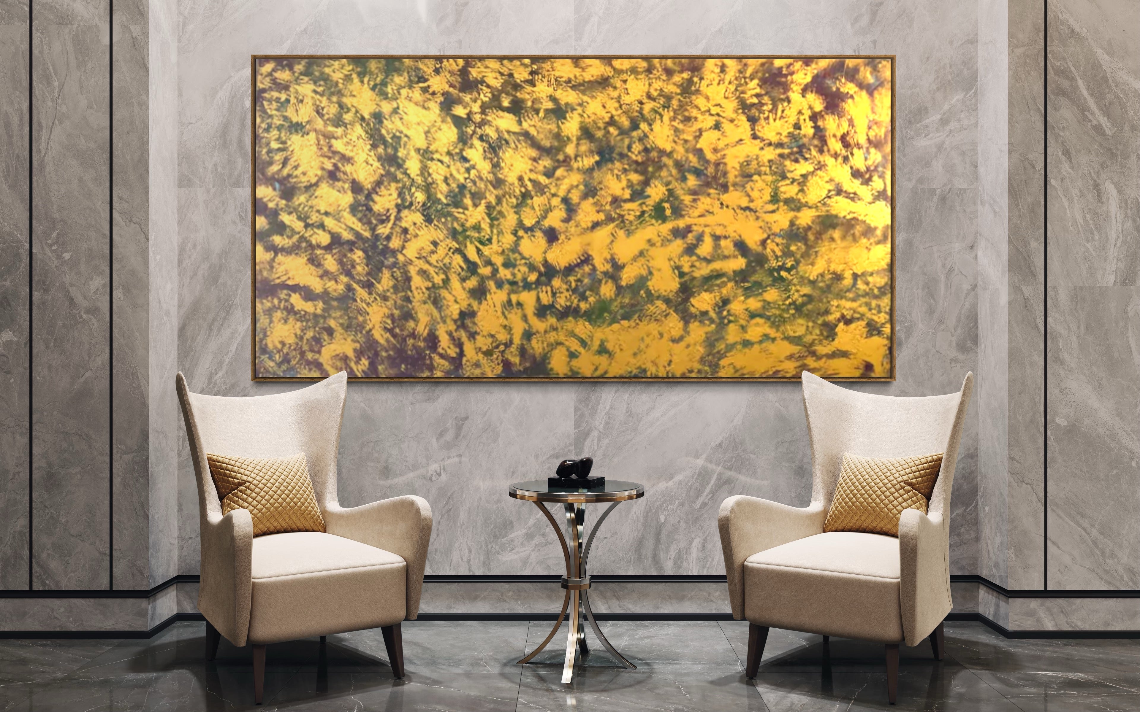 Golden Universe 120 cm x 240 cm Gold Textured Abstract Painting by Joanne Daniel