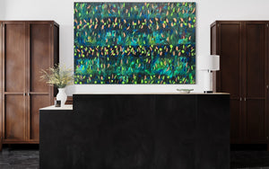 Blooming Green 121.8 cm x 182.8 cm Green Textured Abstract Painting by Joanne Daniel