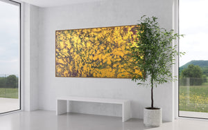 Golden Universe 120 cm x 240 cm Gold Textured Abstract Painting by Joanne Daniel