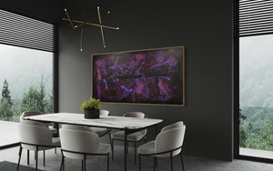 Violet Lights 91 cm x 182 cm Purple Textured Abstract Painting by Joanne Daniel