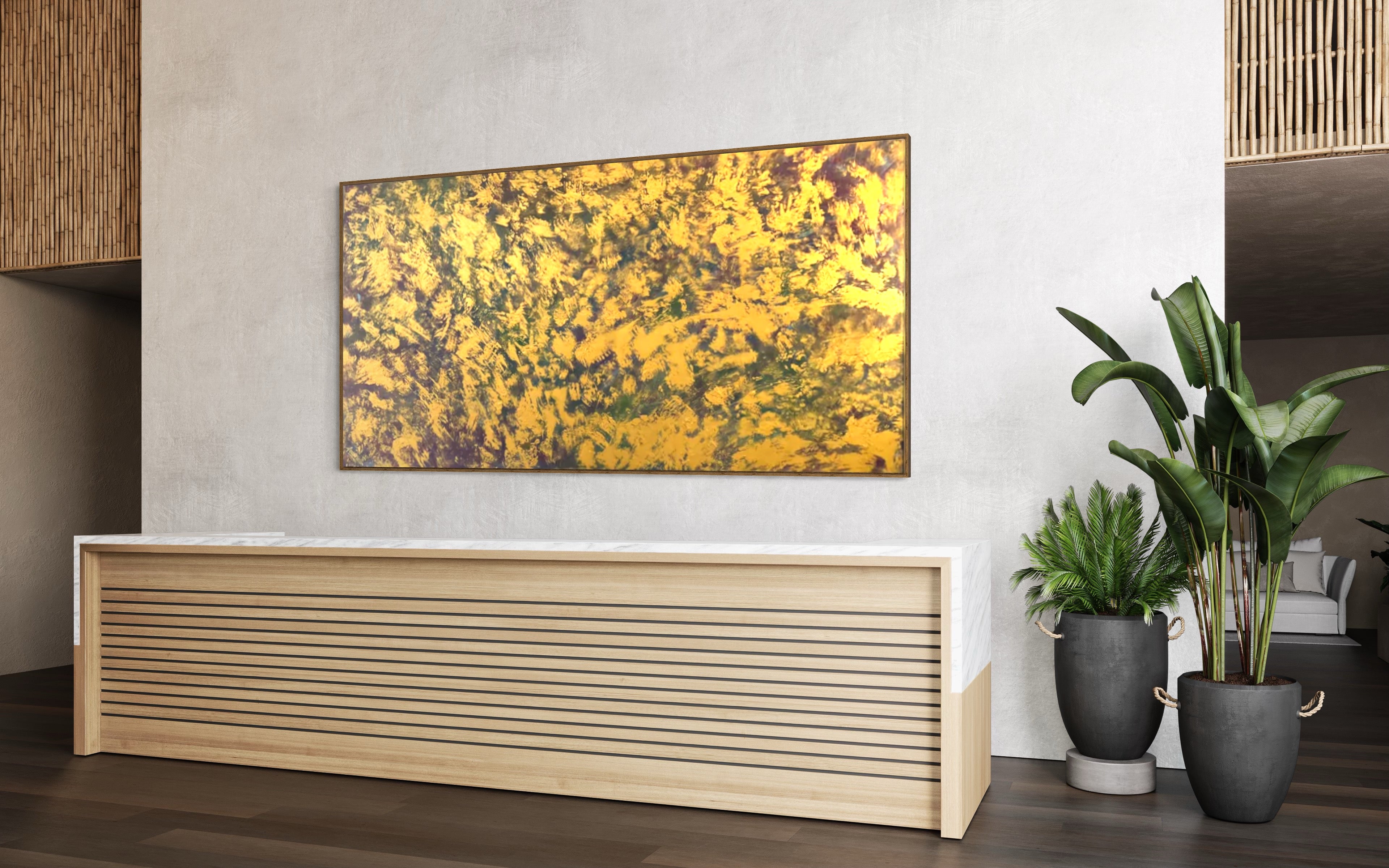 Golden Universe 120 cm x 240 cm Gold Textured Abstract Painting by Joanne Daniel