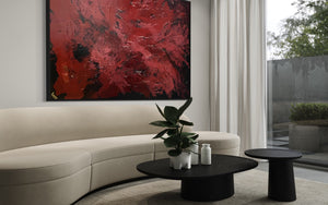 Burgundy Rush 121.8 cm x 182.8 cm Burgundy Textured Abstract Painting