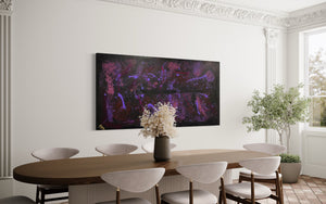 Violet Lights 91 cm x 182 cm Purple Textured Abstract Painting by Joanne Daniel