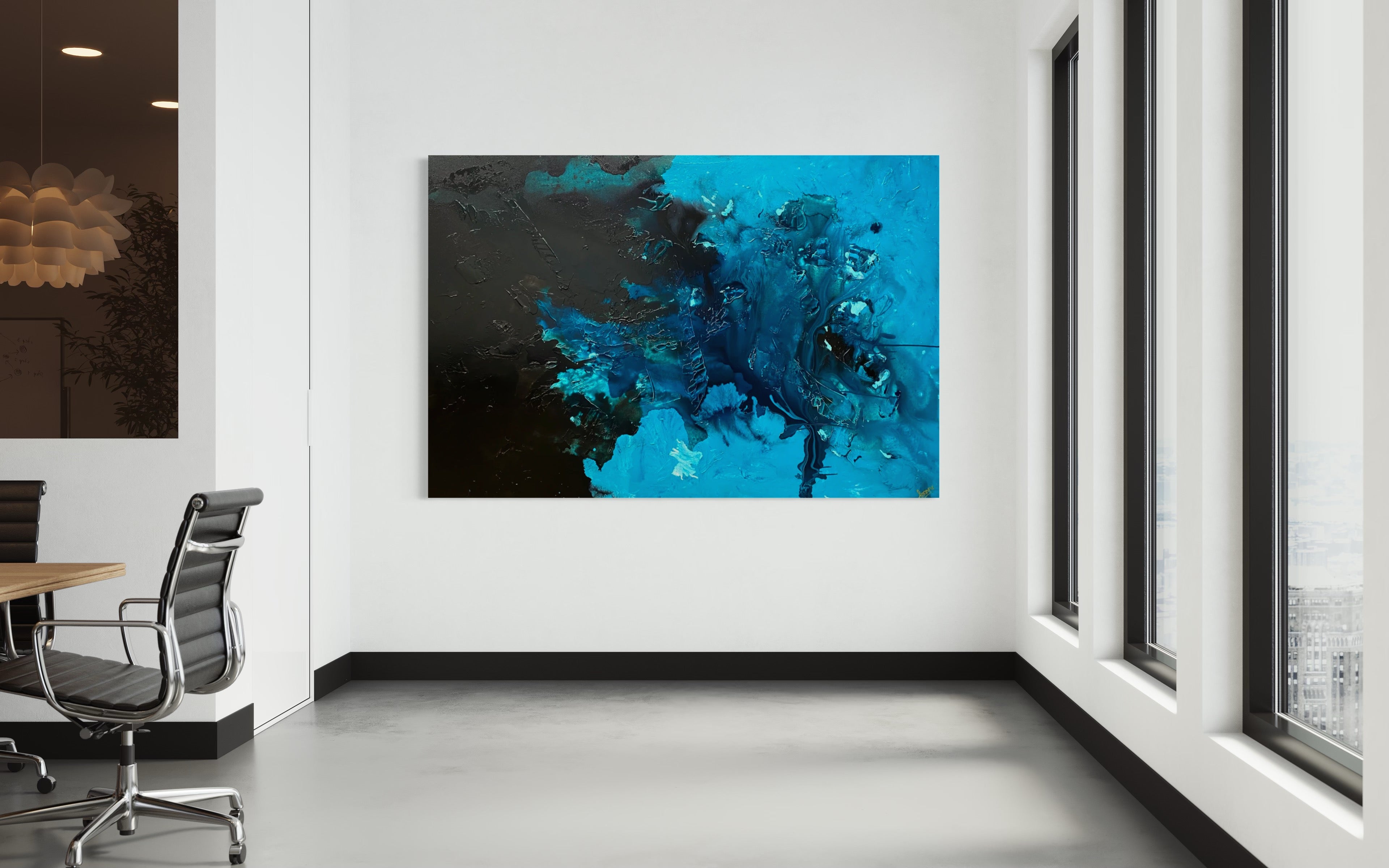 Deep Southern Ocean 121.8 cm x 182.8 cm Light Blue Textured Abstract Painting