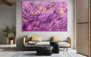 Lavendar Dioazine 121.8 cm x 182.8 cm Purple Textured Abstract Painting