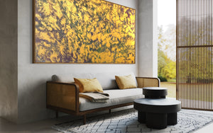 Golden Universe 120 cm x 240 cm Gold Textured Abstract Painting by Joanne Daniel