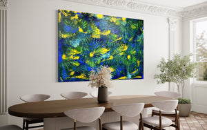 Native Forest 121.8 cm x 182.8 cm Green Blue Textured Abstract Painting