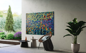 Spring Garden 121.8 cm x 182.8 cm Blue Textured Abstract Painting by Joanne Daniel