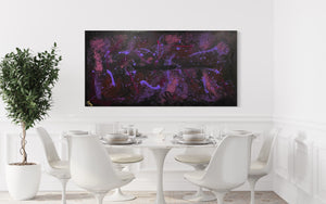 Violet Lights 91 cm x 182 cm Purple Textured Abstract Painting by Joanne Daniel