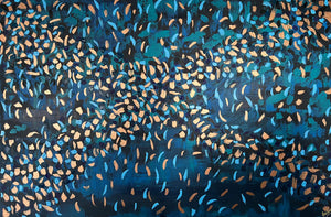 Blooming Blue 121.8 cm x 182.8 cm Blue Textured Original Abstract Painting by Joanne Daniel