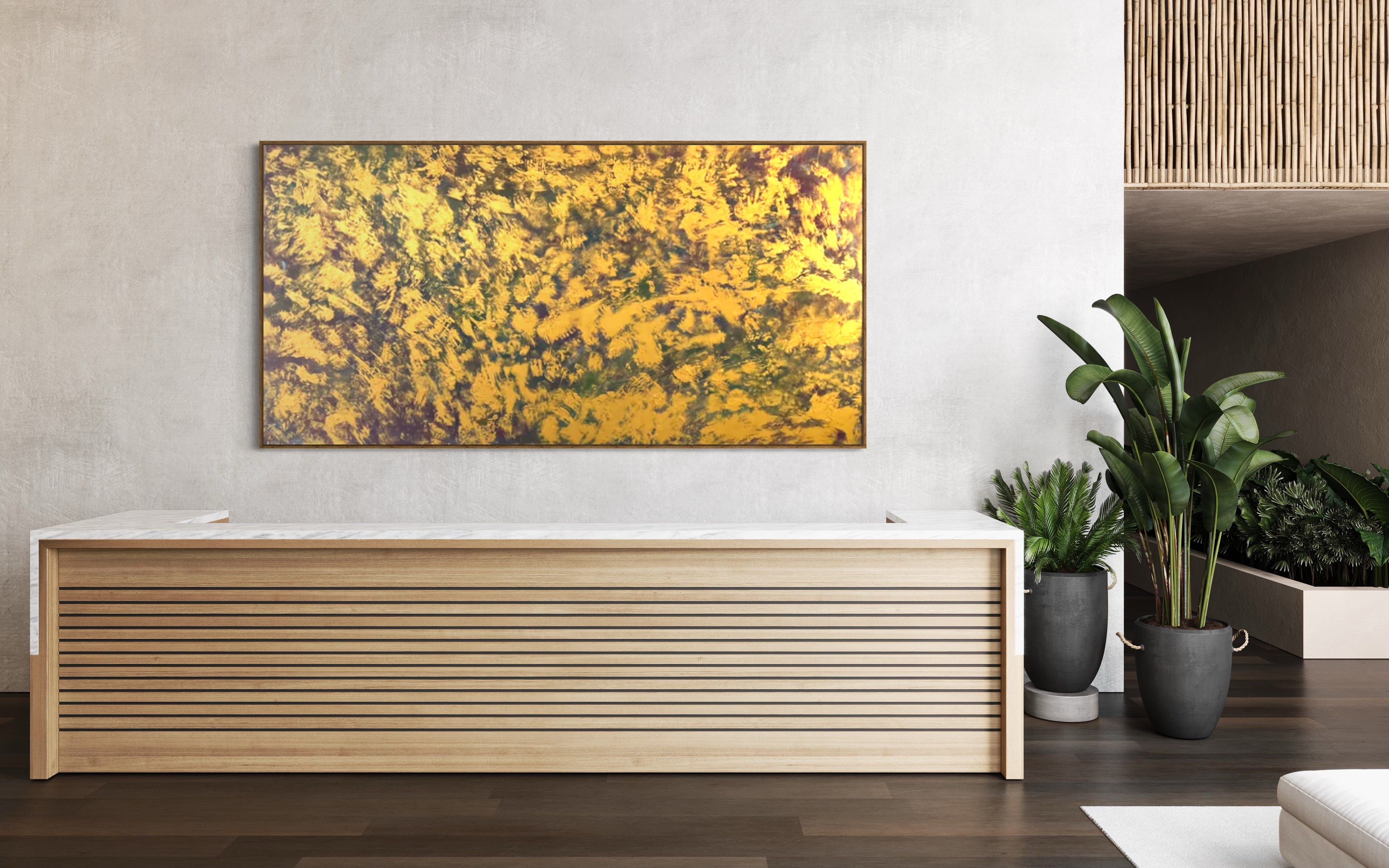 Golden Universe 120 cm x 240 cm Gold Textured Abstract Painting by Joanne Daniel