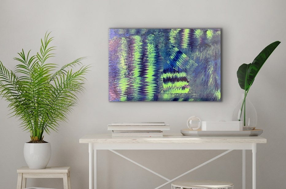 Colour Waves Number 1 (61 cm x 91 cm)Textured Abstract Painting by Joanne Daniel