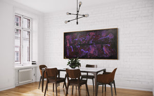 Violet Lights 91 cm x 182 cm Purple Textured Abstract Painting by Joanne Daniel