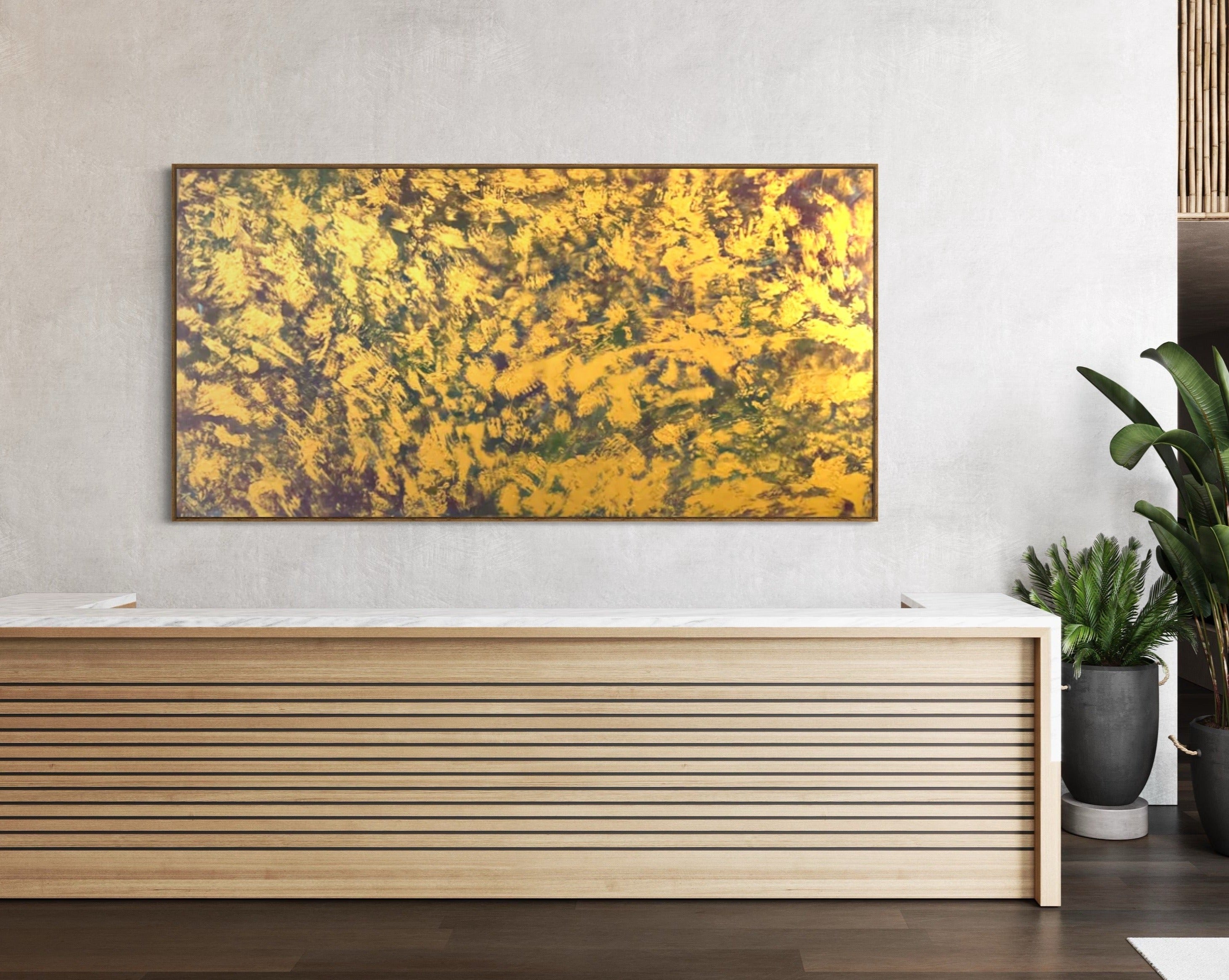 Golden Universe 120 cm x 240 cm Gold Textured Abstract Painting by Joanne Daniel