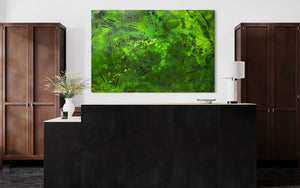 Alpine Green Crush (121.8 cm x 182.8 cm) Abstract Painting by Australian Artist Joanne Daniel