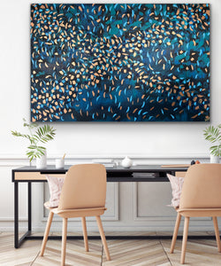 Blooming Blue 121.8 cm x 182.8 cm Blue Textured Original Abstract Painting by Joanne Daniel