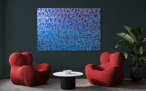 Fall 121.8 cm x 182.8 cm Baby Blue Textured Abstract Painting by Joanne Daniel