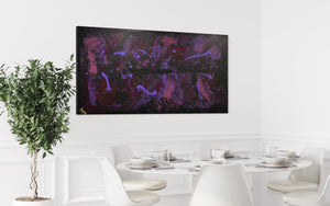 Violet Lights 91 cm x 182 cm Purple Textured Abstract Painting by Joanne Daniel