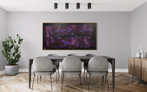 Violet Lights 91 cm x 182 cm Purple Textured Abstract Painting by Joanne Daniel