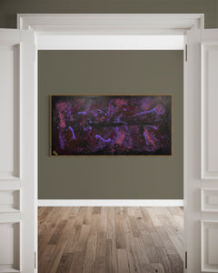 Violet Lights 91 cm x 182 cm Purple Textured Abstract Painting by Joanne Daniel