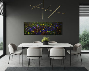 Cosmos 183 cm x 61 cm Black Textured Abstract Painting